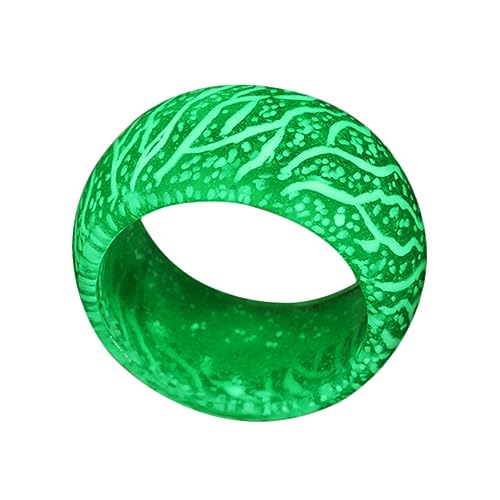 GAROZATION Leuchtender Damenring Harz Modischer Rissring mit Nachtlichtern Grün für Party und Alltag Langlebig und Angenehm zu Tragen von GAROZATION