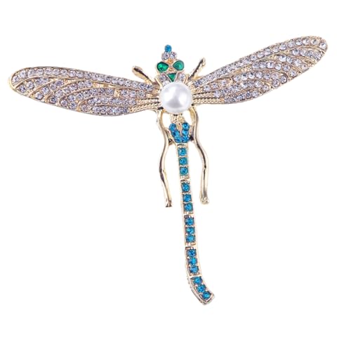 GAROZATION Libellen Brosche mit Strass und Perlen Anstecknadel für Damen Vielseitig Einsetzbar an Kleidung Schals Elegantes Schmuckaccessoire für Frauen von GAROZATION