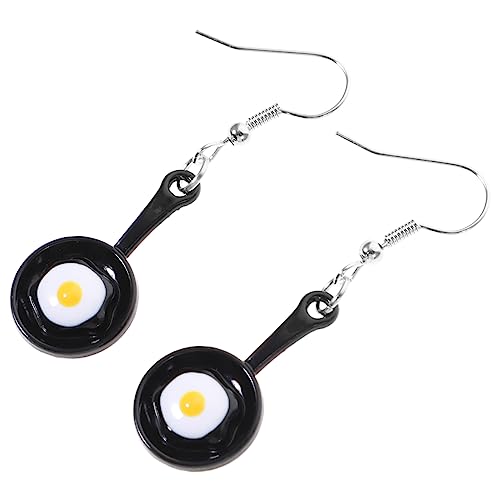 GAROZATION Lustige Spiegeleier Pfannen Ohrringe für Frauen Kreative Handgefertigte Dangle Ohrstecker Einzigartiges Kochgeschirr Design Modischer Schmuck für Mädchen und Damen von GAROZATION