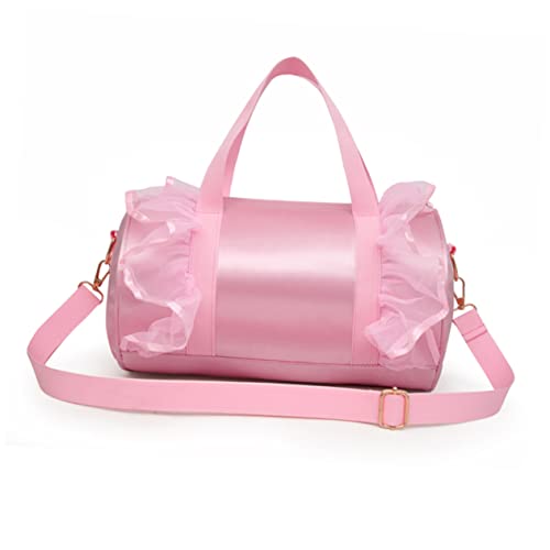GAROZATION Mädchen Balletttasche Schultertasche Mit Großer Kapazität Für Tänzerinnen Süße Umhängetasche Für Ballettschuhe Und Tanzutensilien Rosa Mit Spitzendetails von GAROZATION