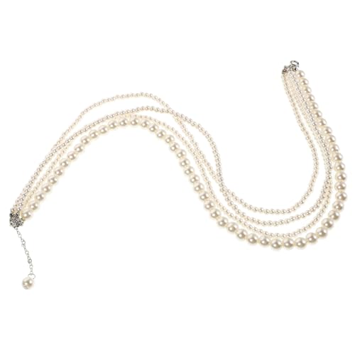 GAROZATION Mehrschichtige Perlenkette Damen Vintage Barock Choker Mehrlagig Imitationsperlen Modeschmuck Halskette für Clavicle Schmuck zu Festen und Partys von GAROZATION