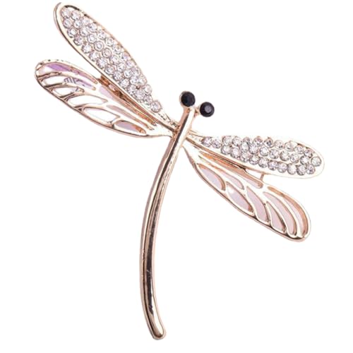 GAROZATION Modische Damen Brosche Pin aus Legierung mit Funkelnden Strass Libellen motiv Eleganter Anstecker für Kleidung Hochzeit Party und Business events Einfach zu Befestigen und von GAROZATION