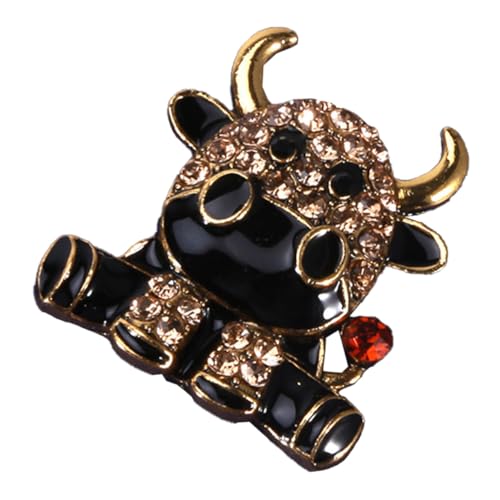 GAROZATION Kuhförmige Brosche Aus Legierung Mit Strass-intarsien Cartoon-stil Brustnadel Als Pin Für Frauen Und Mädchen Für Lässige Kleidung Und Alltagsgebrauch von GAROZATION