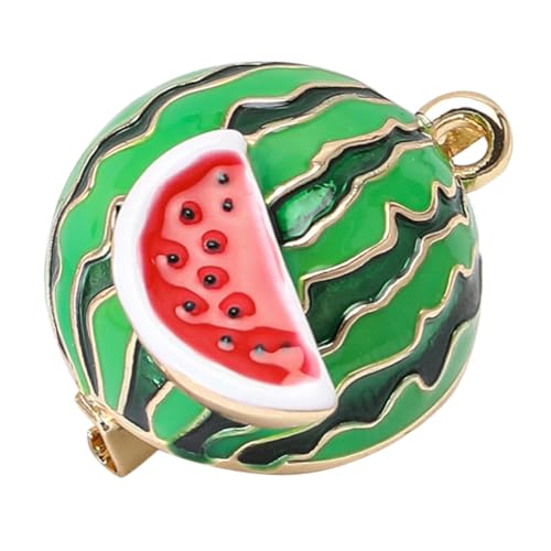 GAROZATION Niedliche Wassermelonen Emaille Brosche Damen Frucht Anstecknadel Modisches Accessoire für Jacken Blusen Rucksäcke Stabiler Haltepin mit Geschenkbox für Geburtstage Valentinstag von GAROZATION