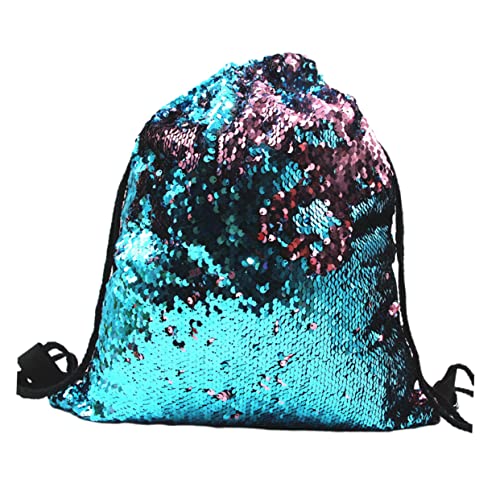 GAROZATION Kordelzug Rucksack Pailletten Wendbares Design Polyester Stabiler Kordelzug für Kinder und Erwachsene für Festivals und Einkäufe von GAROZATION
