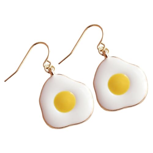 GAROZATION Poached Egg Ohrstecker Damen Leicht und Kreativ Niedliche Spiegelei Ohrringe Einzigartige Dangle Ohrhänger für Mädchen Accessoires für Alltag und Party von GAROZATION