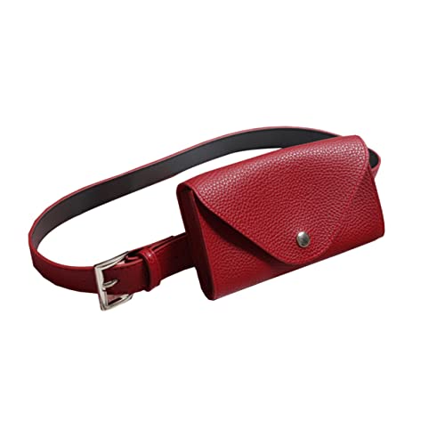 GAROZATION Mini Gürteltasche Damen Rot Verstellbare Hüfttasche Für Handy Schlüssel Ausweise Stilvolle Umhängetasche Für Reisen Einkaufen Freizeit Hohe Kapazität Praktisch von GAROZATION