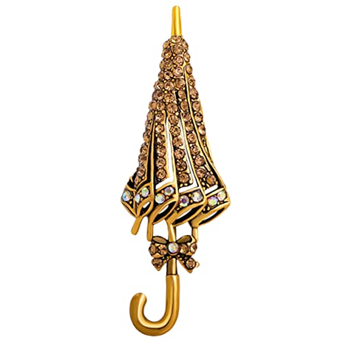 GAROZATION Regenschirm Brosche Pin Kleidung Revers Pin Dekoration Strass Damen Herren Anstecknadel Schalnadel Hutbrosche von GAROZATION