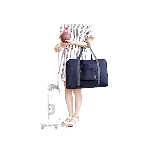 GAROZATION Reisetasche Faltbare wasserdichte Handtasche Mit Großem Stauraum Für Reisen Gym Und Einkäufe Stilvolle Organizer-Tasche Dunkelblau von GAROZATION