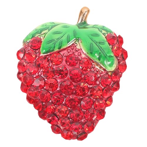 GAROZATION Rhinestone Erdbeer Brosche Damen Anstecknadel aus Leichtem Schmuck Kleidungszubehör für Hochzeit Geburtstag Valentinstag und Alltag von GAROZATION