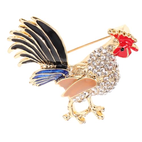 GAROZATION Rooster Brosche aus Zinklegierung Verarbeitung Anstecknadel für Damen Modisches Schmuckaccessoire für Kleidung Schal Anzug Leicht zu Befestigen und Angenehm zu Tragen GAROZATION Rooster Brosche aus Zinklegierung Verarbeitung Anstecknadel für Damen Modisches Schmuckaccessoire für Kleidung Schal Anzug Leicht zu Befestigen und Angenehm zu Tragen von GAROZATION