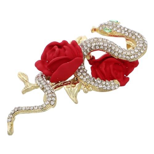 GAROZATION Schlangenbrosche Für Damen Rosenornament Anstecknadel Für Kleidung Dekorativer Schmuck Für Mäntel Und Pullover Robuste Qualität von GAROZATION