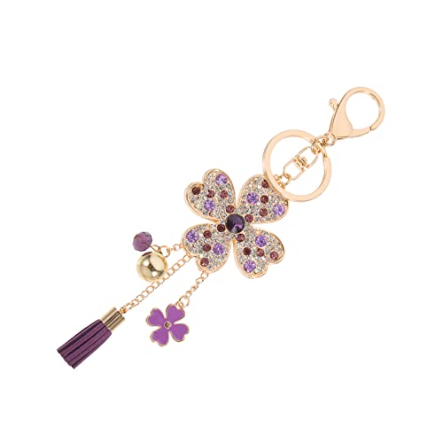 GAROZATION Lovely Four Leaf Chain Stilvolles Schlüsselanhänger Mit Funkelnden Kristallen Multifunktional Als Taschenanhänger Oder Auto-Dekoration Für An von GAROZATION