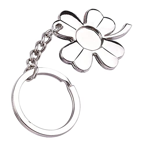 GAROZATION Schlüsselanhänger mit vierblättrigem Kleeblatt Glücksarmband Kette Patricks weinachts vierblättriger Halter Schlüssel hängende Verzierung Legierung Silver von GAROZATION