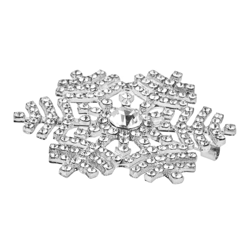 GAROZATION Schneeflocken Brosche aus Strass mit Silberfarbener Legierung Anstecknadel für Hüte und Kleidung Eleganter Schmuck für Frauen zum Geburtstag und Hochzeitsschmuck von GAROZATION