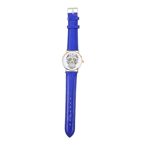 GAROZATION Schöner Schädelkopf Punk Watch Lederbanduhr Mode Weibliche Geburtstagsgeschenk von GAROZATION