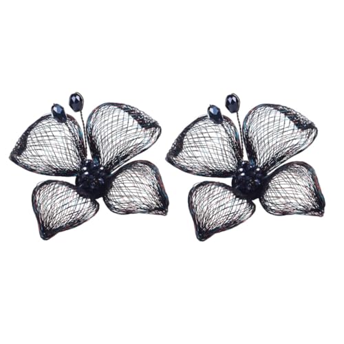 GAROZATION Schuhschmuck Flower Buckle für Damen High Heels Wiederverwendbare Kreative Schuhanstecker in Schmetterlingsblumen design Eleganter Pumps schmuck für Frühling und Herbst Schwarzes von GAROZATION