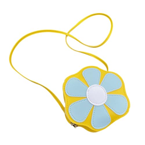 GAROZATION Blumen-mädchen Umhängetasche Junge Mädchen Crossbody Tasche Pu Kleine Aufbewahrung Von Münzen Karten Und Spielzeug Zartem Gelb Für Alltag von GAROZATION