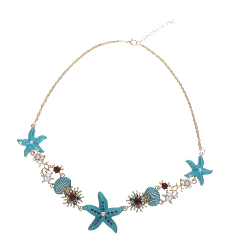 GAROZATION Meereshalskette Mit Meeresstern-anhänger Muschel-halskette Für Damen Strandanhänger Aus Ozeanschmuck Urlaubs-strandschmuck Damenhalskette Modeschmuck Küstenschmuck von GAROZATION