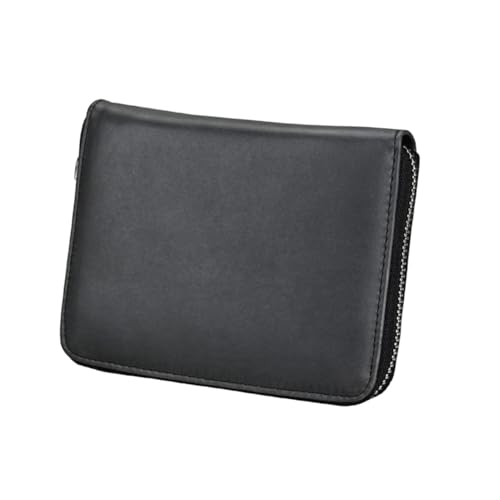 GAROZATION Leder Geldbörse Portemonnaie Damen Etui Fassungsvermögen Für Ausweise Fotos Herren Damen Schwarz von GAROZATION