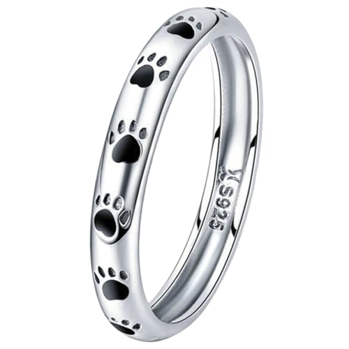 GAROZATION Silberring mit Haustier Pfotenmotiv Modischer Partner und Unisex Fingerring Eleganter Schmuck für Damen und Herren Perfektes für von GAROZATION