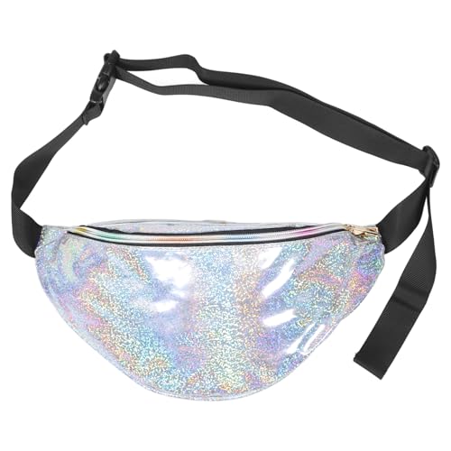 GAROZATION Sportliche Fanny Pack Für Damen Verstellbare Pu Bauchtasche Für Outdoor-aktivitäten Laufen Und Holographisches Design Mit Mehreren Trageoptionen Wasserabweisend von GAROZATION