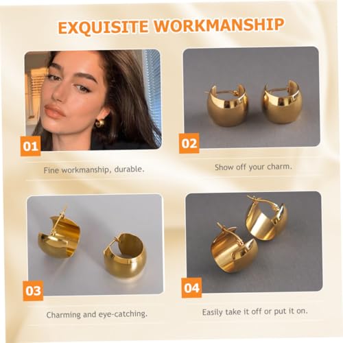 GAROZATION Statement Creolen Ohrringe aus Titanstahl Runde Schlichte Loop Ohrringe für Damen Modischer Ohrschmuck Stilvolle Accessoires für Alltag und Party von GAROZATION