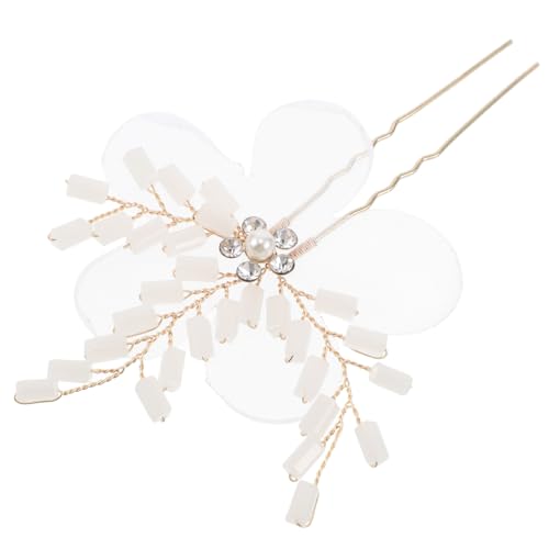 GAROZATION Hochzeit Haarnadel Blume Braut Haar Haarschmuck Für Bräute Handgefertigtes Kopfstück Dekorative Haargabeln Metall Braut Accessoire von GAROZATION