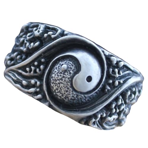 GAROZATION Taoismus Ring Herren Schmuck Kupfer Symbol Design Verstellbar Chinesisches Accessoire für Alltag Party von GAROZATION
