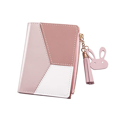 GAROZATION Kleine Tragbare Damen-geldbörse Mit Reißverschluss Rosa Quasten-geldbörse Für Karten Bargeld Und Kleine Gegenstände von GAROZATION