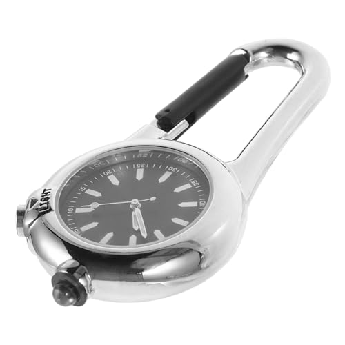 GAROZATION Tragbare Karabiner Taschenuhr Clip On für Outdoor Aktivitäten Camping Wandern Rucksack von GAROZATION