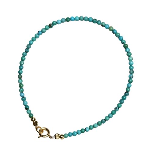 GAROZATION Türkis Armband Damen Natürliche Türkisperlen Handgefertigtes Boho Schmuck Wrist Chain für Frauen Sommer Strand Party Accessoire von GAROZATION