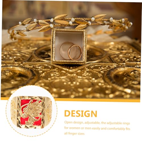 GAROZATION Verstellbarer Offener Herrenring mit Drachenmuster Kupfer Retro Chinesischer Stil Modischer Schmuck für Party Alltag von GAROZATION