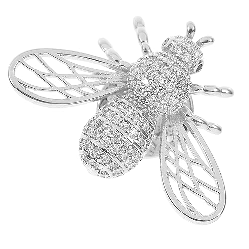 GAROZATION Vintage Bienenbrosche mit Zirkonsteinen Modische Anstecknadel für Kleidung Robuste und Verschleißfeste Brosche Dekoratives Accessoire für Damenjacken Rucksäcke und Pullover von GAROZATION