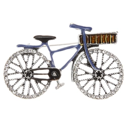 GAROZATION Vintage Fahrrad Brosche mit Strasssteinen Metall Anstecknadel Leichte Langlebige Damen Schmuck Personalisiertes Accessoire für Kleidung Taschen und Besondere Anlässe von GAROZATION