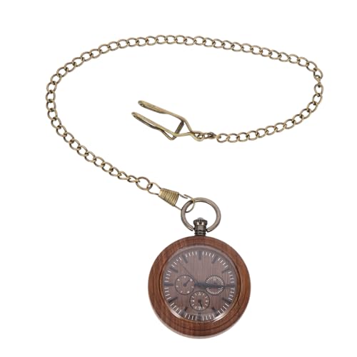GAROZATION Vintage Holz Taschenuhr mit Kette Dekorative Tragbare Hängeuhr Zeitmessgerät Leichtes Design Modisches Retro Accessoire für Herren GAROZATION Vintage Holz Taschenuhr mit Kette Dekorative Tragbare Hängeuhr Zeitmessgerät Leichtes Design Modisches Retro Accessoire für Herren von GAROZATION