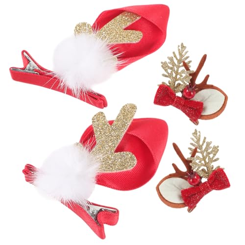 GAROZATION 2paare Weihnachts-haarspangen Mit Rentiergeweih Hübsche Clips Für Damen Für Festliche Anlässe Leicht Langlebig Und Auffällig Als Haarschmuck Für Feiertage von GAROZATION