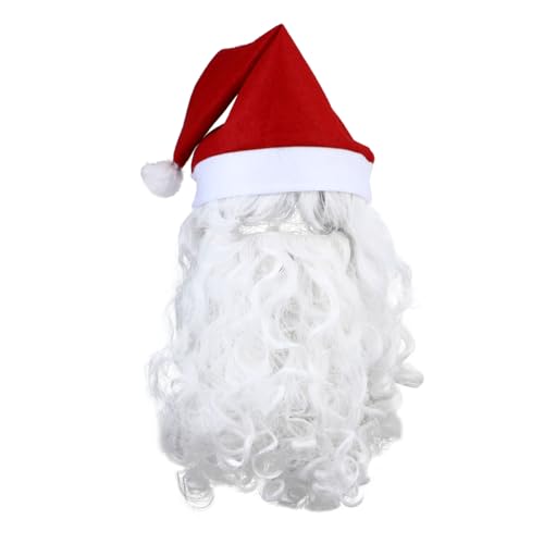 GAROZATION Weihnachtsmann-perücke Und -mütze-set Für Herren Weihnachts-cosplay-requisiten Universalgröße Für Erwachsene GAROZATION Weihnachtsmann-perücke Und -mütze-set Für Herren Weihnachts-cosplay-requisiten Universalgröße Für Erwachsene von GAROZATION