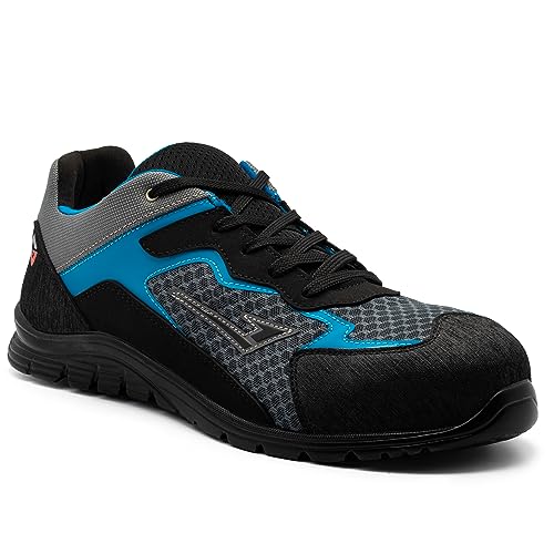 GARSPORT Herren G1 PRO Low 1 S1P Safety Shoe, SCHWARZ/ANTHRAZIT/TÜRKIS, 36 EU von GARSPORT