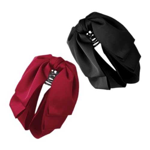 GARVALON 2stücke Haarspangen Mit Französischer Schleife Für Damen Haarklammern Mit Band Für Pferdeschwanzhalter Und Alltagsgebrauch von GARVALON