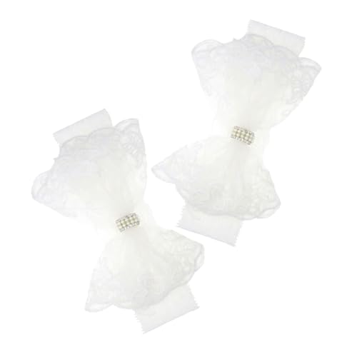 GARVALON 2stücke Stirnbänder Für Mädchen Neugeborene Mit Spitze Und Schleife Kopfschmuck Für Kleinkinder Kopfbedeckung Für Babyparty Geburtstag von GARVALON
