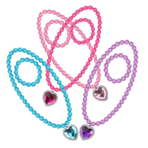 GARVALON 4 Sätze Teiliges Schmuckset für Mädchen Bunte Kinderketten und Armbänder Niedliches Design für Kleinkinder Kreatives Schmuckgeschenk für Mädchen für Partys und Alltag von GARVALON