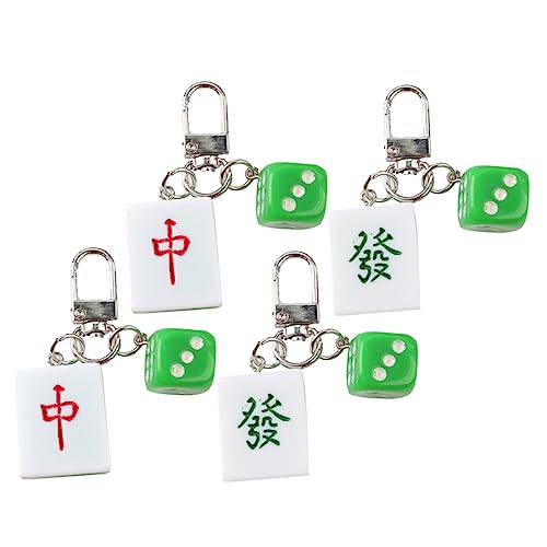 GARVALON 4stücke Mahjong Schlüsselanhänger Einzigartige Bag Chinesisches Design Für Stilvolle Schlüsselorganisation von GARVALON