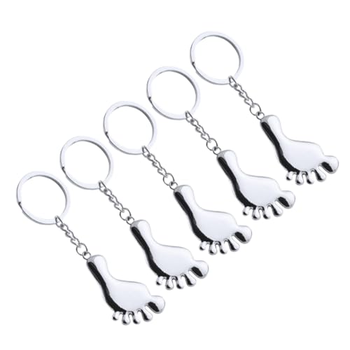 GARVALON 5stücke Fußförmiger Schlüsselanhänger Zinklegierung Bag Hanging Key Ring Dekorativer Schlüsselanhänger Für Taschen Rucksäcke Und Gepäck Vielseitig Für Auto Und Haus von GARVALON