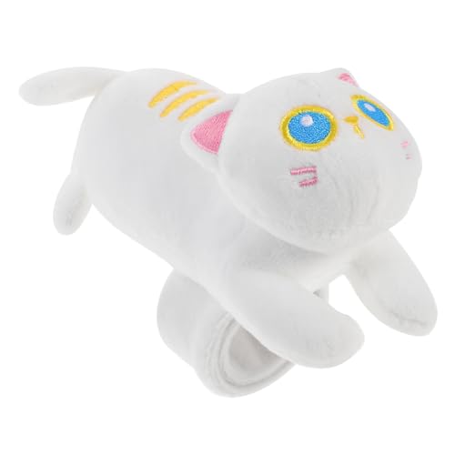 GARVALON Plüsch Schnapparmband Katze mit Tiermuster Weiches Kuscheltier Armband Einfach Tragbar Dekoratives Slap Bracelet für Handgelenk Partygeschenk und Halloween Dekoration von GARVALON