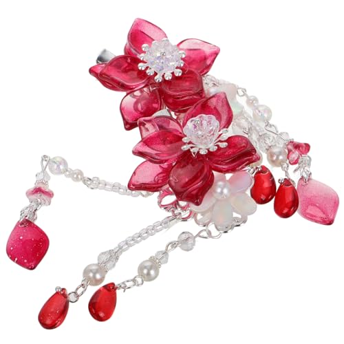 GARVALON Blumen Haarspangen Chinesischen Stil Quaste Haar Klemmen Junge Mädchen Hanfu Kopfschmuck Blume Haar Clips Chinesischen Stil von GARVALON