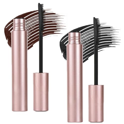 Mascara-Tube in Schwarz und Braun für Wimpern-Make-up,Neue Mascara für verlängernde und geschwungene Wimpern,Lang anhaltende wasserfeste und schweißfeste (Schwarz+Braun) von GARWAR