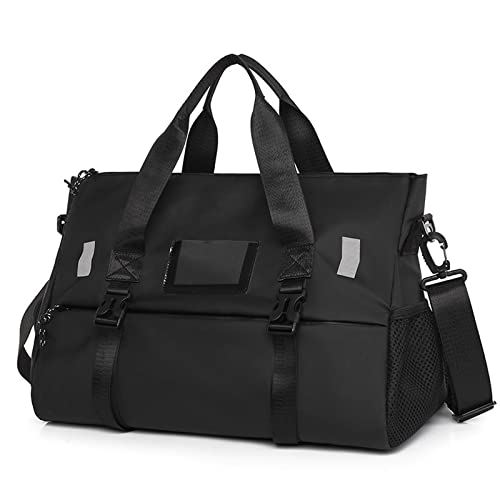 Reisetaschen für Männer, multifunktionale Sport- und Fitnesstasche, Fitnessstudio, Yoga, große Reisetasche, Handtasche für Frauen, Wochenendreisen (Farbe: Schwarz) von GARWAR