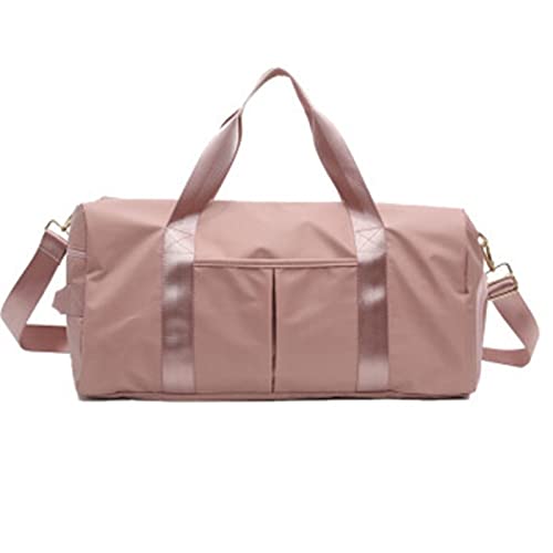 Sporttasche Damen Outdoor Wasserdicht Nylon Sport Gym Taschen Männer Frauen Training Fitness Reise Handtasche Yoga Matte Sporttasche mit Schuhfach (Farbe: Rosa) von GARWAR