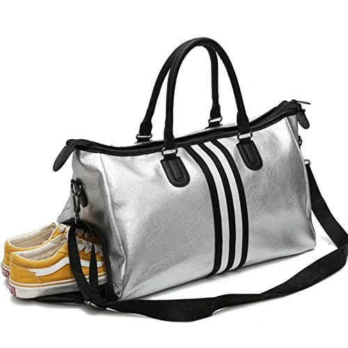 Sporttasche Damen PU Leder Sport für Fitness Yoga Taschen Frauen Reisen Sport Handtasche Umhängetasche Wasserdicht Training Sporttaschen Schuhe Aufbewahrung von GARWAR